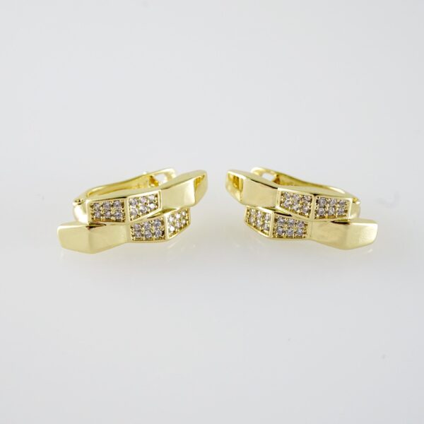 E2067 Earrings - Aretes - Zircon Stone - 14K Real Color
