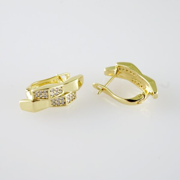 E2067 Earrings - Aretes - Zircon Stone - 14K Real Color