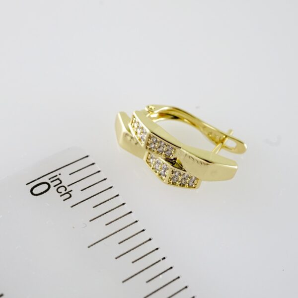 E2067 Earrings - Aretes - Zircon Stone - 14K Real Color