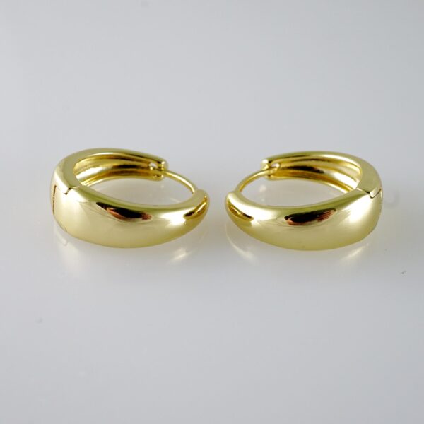 E2070 Earrings - Aretes - Plain - 14K Real Color