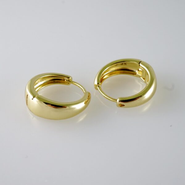 E2070 Earrings - Aretes - Plain - 14K Real Color