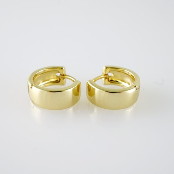 E2072 Earrings - Aretes - Plain - 14K Real Color