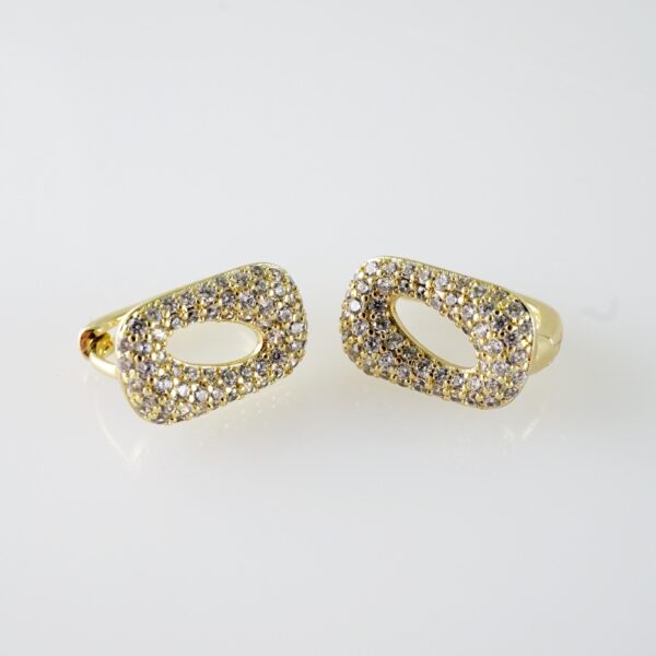 E2075 Earrings - Aretes - Zircon Stone - 14K Real Color