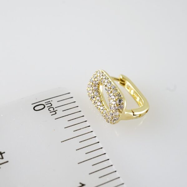 E2075 Earrings - Aretes - Zircon Stone - 14K Real Color