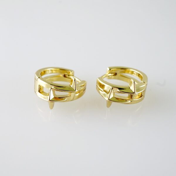 E2076 Earrings - Aretes - Plain - 14K Real Color
