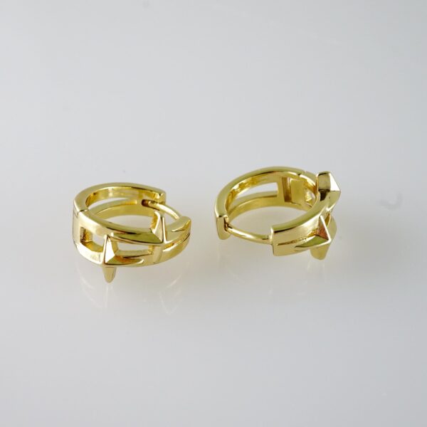 E2076 Earrings - Aretes - Plain - 14K Real Color
