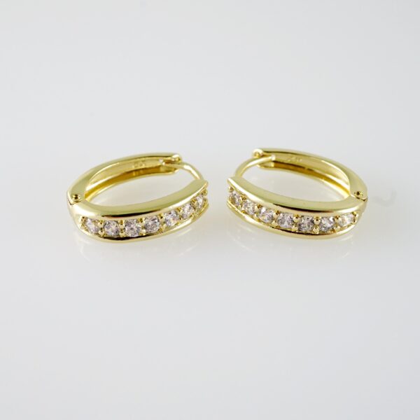 E2077 Earrings - Aretes - Zircon Stone - 14K Real Color