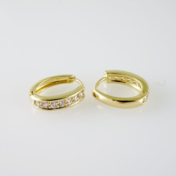 E2077 Earrings - Aretes - Zircon Stone - 14K Real Color