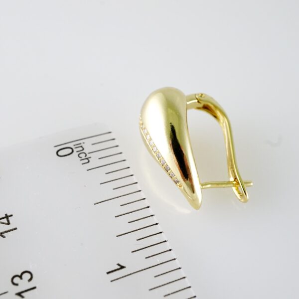 E2079 Earrings - Aretes - Zircon Stone - 14K Real Color