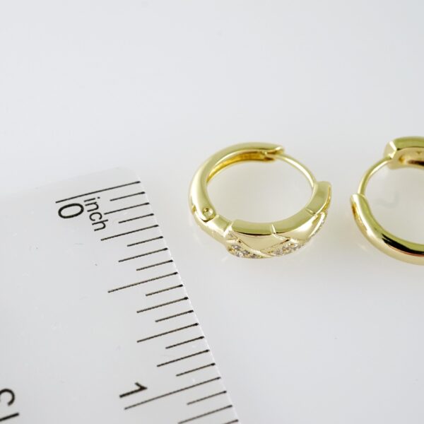 E2080 Earrings - Aretes - Zircon Stone - 14K Real Color
