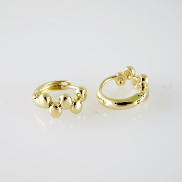 E2081 Earrings - Aretes - Plain - 14K Real Color