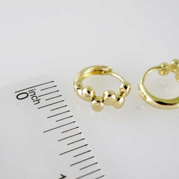 E2081 Earrings - Aretes - Plain - 14K Real Color