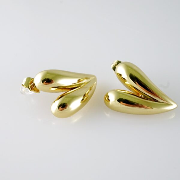 E2082 Earrings - Aretes - Plain - 14K Real Color
