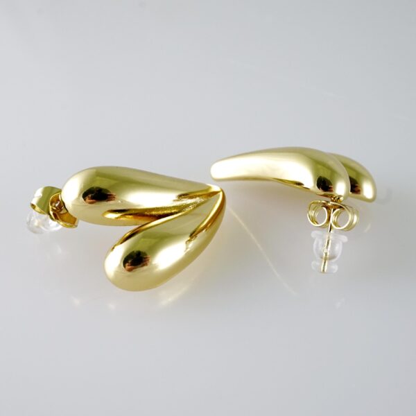 E2082 Earrings - Aretes - Plain - 14K Real Color