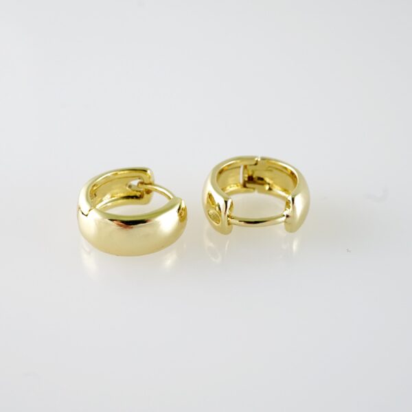 E2083 Earrings - Aretes - Plain - 14K Real Color