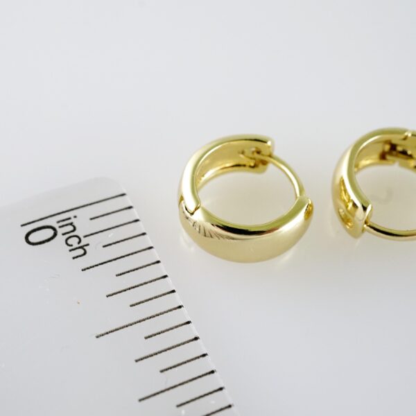 E2083 Earrings - Aretes - Plain - 14K Real Color