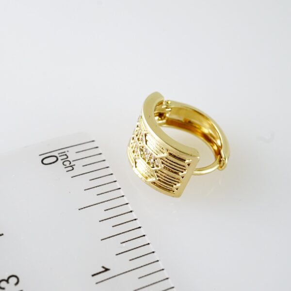 E2084 Earrings - Aretes - Zircon Stone - 14K Real Color - Image 3