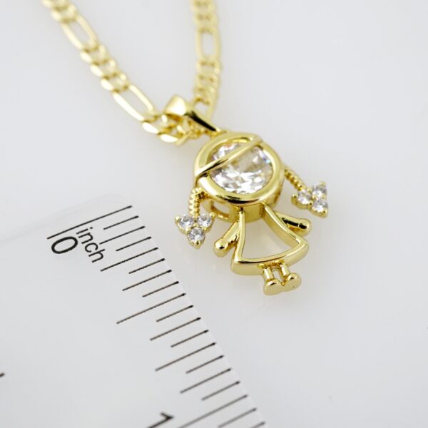 SET1568 Cadenas - Colgante -  Chain W - Pendants - 14K Real Color - Zircon Stone - 3mmX55cm Figaro