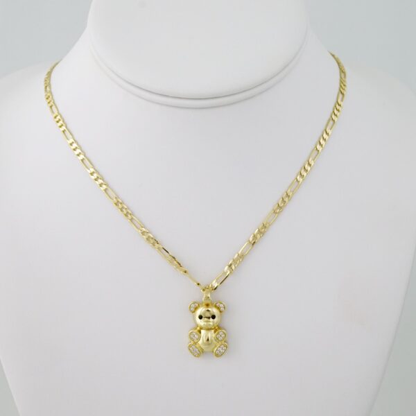 SET1569 Cadenas - Colgante -  Chain W - Pendants - 14K Real Color - Zircon Stone - 3mmX55cm Figaro