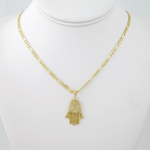 SET1570 Cadenas & Colgantes - Chain - Pendants - Plain - 14K Real Color - 3mmX55cm - Figaro