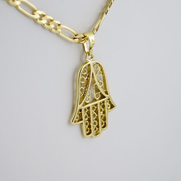 SET1570 Cadenas & Colgantes - Chain - Pendants - Plain - 14K Real Color - 3mmX55cm - Figaro
