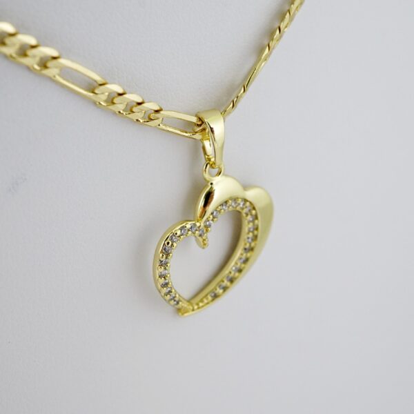 SET1577 Cadenas - Colgante -  Chain W - Pendants - 14K Real Color - Zircon Stone - 3mmX60cm Figaro