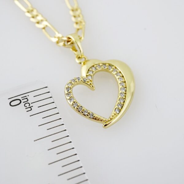SET1577 Cadenas - Colgante -  Chain W - Pendants - 14K Real Color - Zircon Stone - 3mmX60cm Figaro