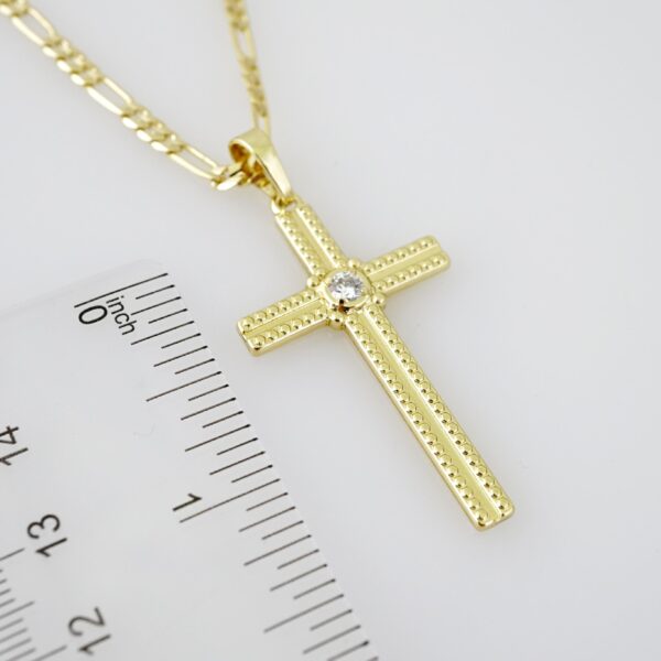 SET1578 Cadenas - Colgante -  Chain W - Pendants - 14K Real Color - Zircon Stone - 3mmX60cm Figaro