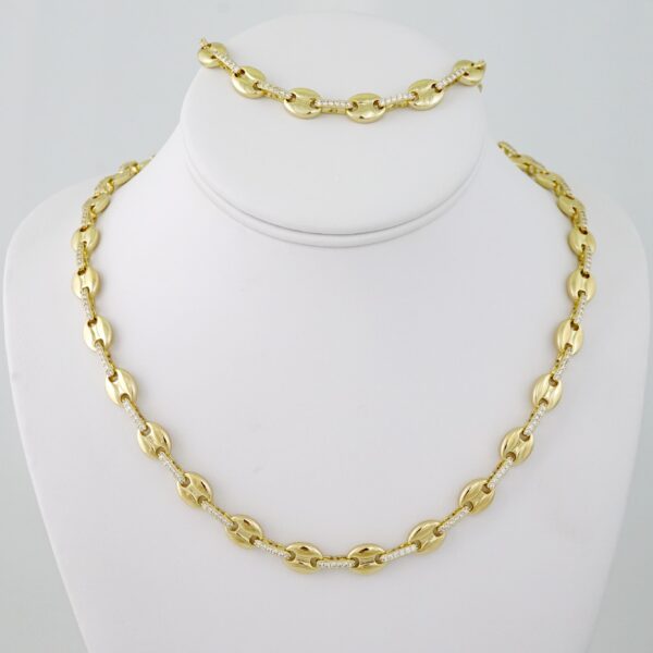 SET1579 Gargantilla - Choker - Bracelet - 14K Real Color - Zircon Stone