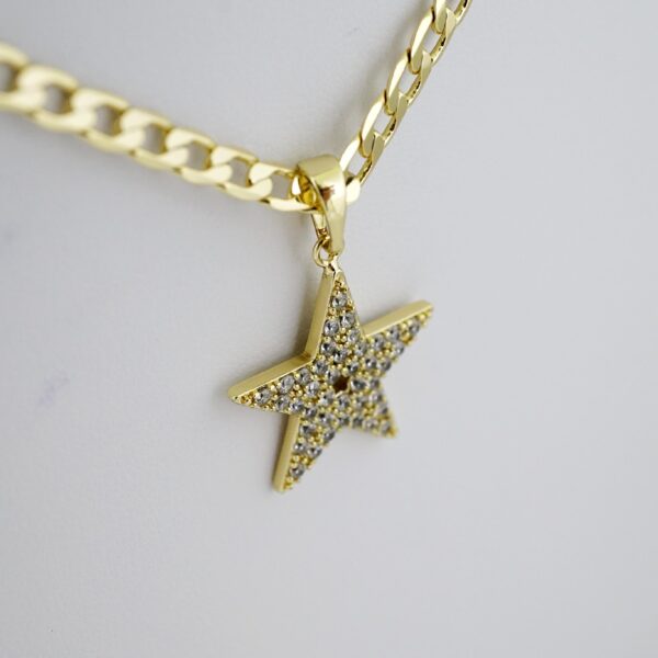 SET1586 Cadenas - Colgante -  Chain W - Pendants - 14K Real Color - Zircon Stone - 3mmX60cm
