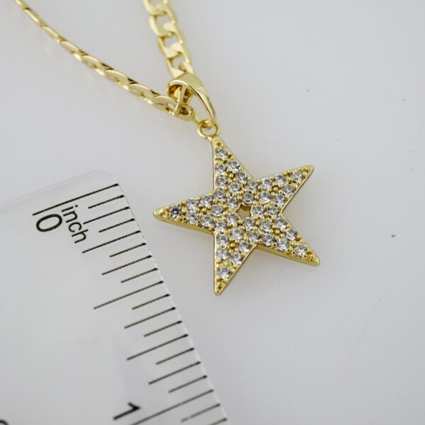 SET1586 Cadenas - Colgante -  Chain W - Pendants - 14K Real Color - Zircon Stone - 3mmX60cm