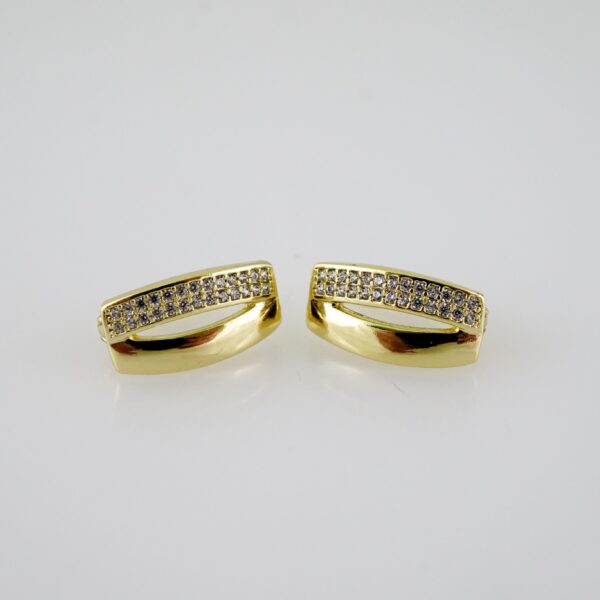 E2089 Earrings - Aretes - Zircon Stone - 14K Real Color