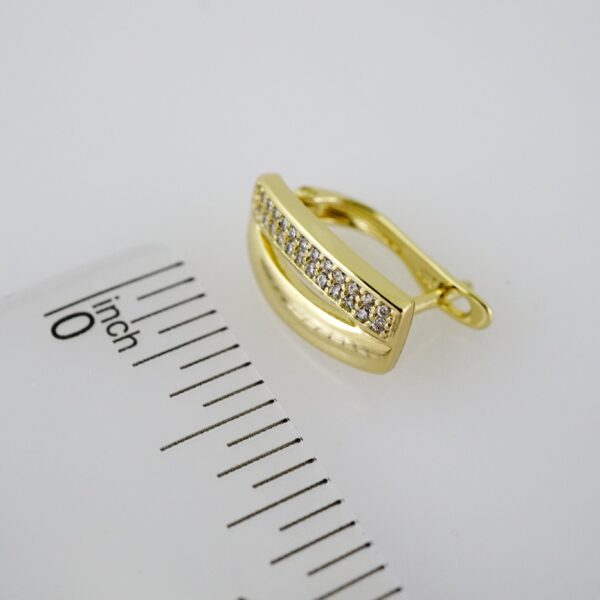 E2089 Earrings - Aretes - Zircon Stone - 14K Real Color