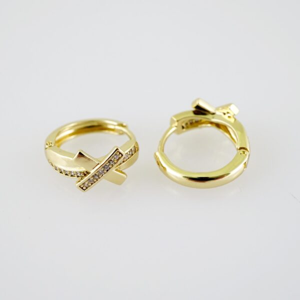 E2090 Earrings - Aretes - Zircon Stone - 14K Real Color - Image 2