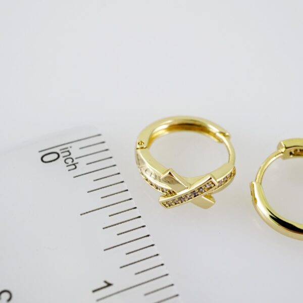 E2090 Earrings - Aretes - Zircon Stone - 14K Real Color - Image 3