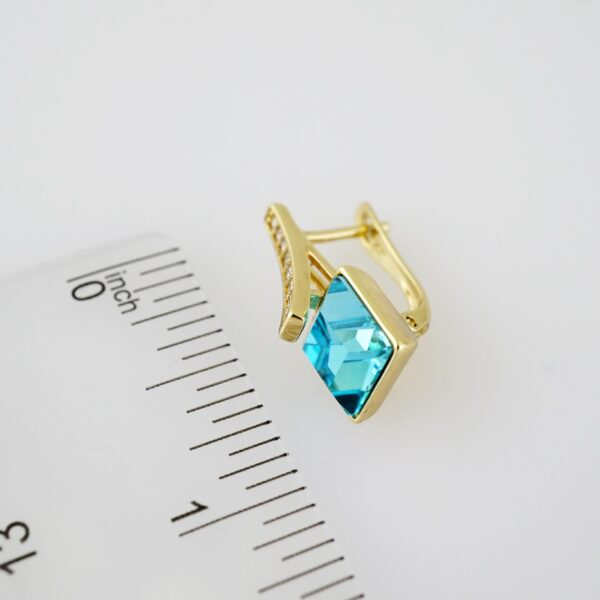 E2092 Earrings - Aretes - Zircon Stone - 14K Real Color