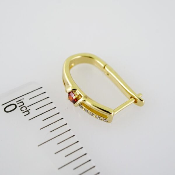 E2093 Earrings - Aretes - Zircon Stone - 14K Real Color