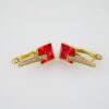 E2091 Earrings - Aretes - Zircon Stone - 14K Real Color