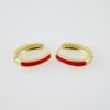 E2094 Earrings - Aretes - Plain - 14K Real Color - Red