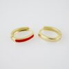 E2094 Earrings - Aretes - Plain - 14K Real Color - Red - Image 2