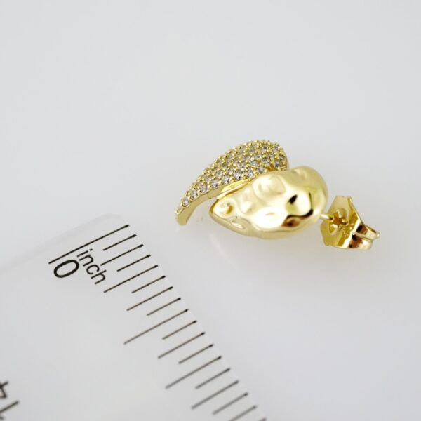 E2095 Earrings - Aretes - Zircon Stone - 14K Real Color
