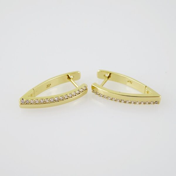 E2096 Earrings - Aretes - Zircon Stone - 14K Real Color