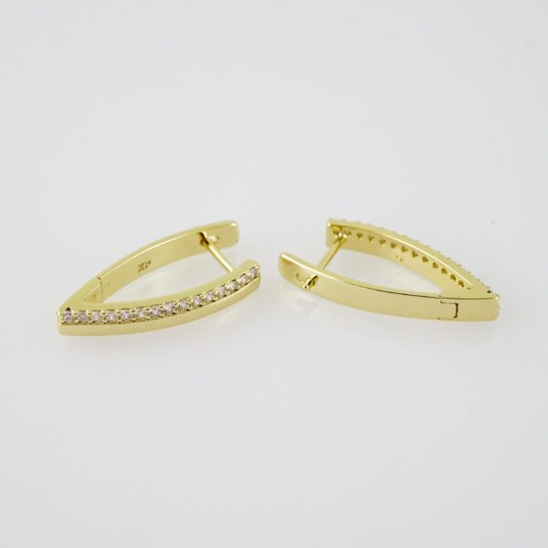 E2096 Earrings - Aretes - Zircon Stone - 14K Real Color