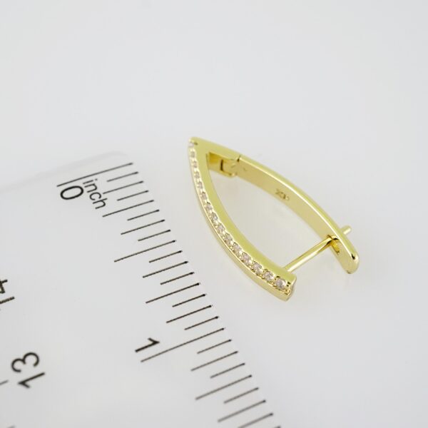 E2096 Earrings - Aretes - Zircon Stone - 14K Real Color