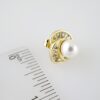 E2099 Earrings - Aretes - Zircon Stone - 14K Real Color - Pearl - Image 3