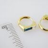 E2100 Earrings - Aretes - Zircon Stone - 14K Real Color - Blue - Image 3
