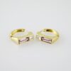 E2101 Earrings - Aretes - Zircon Stone - 14K Real Color