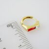 E2102 Earrings - Aretes - Zircon Stone - 14K Real Color - Red - Image 3
