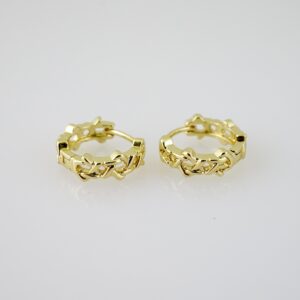 E2105 Earrings - Aretes - Plain - 14K Real Color