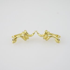 E2107 Earrings - Aretes - Plain - 14K Real Color